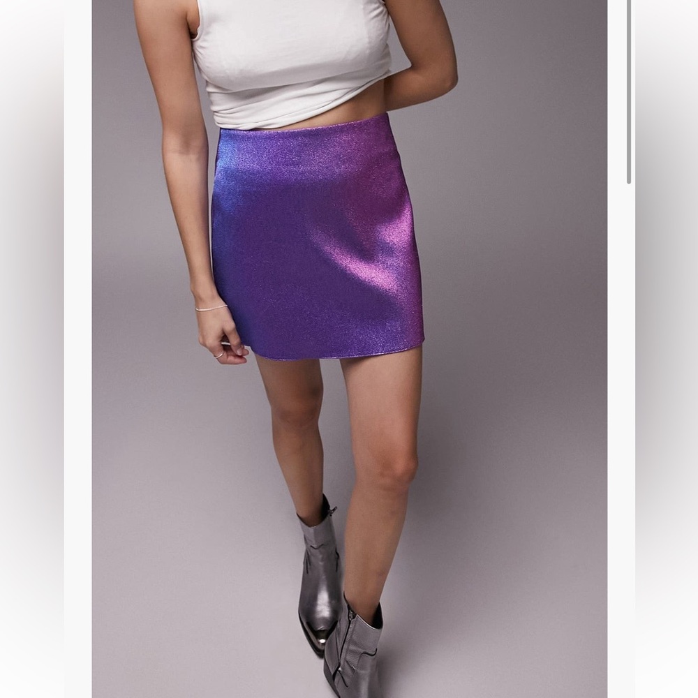 Topshop Metallic Mini Skirt